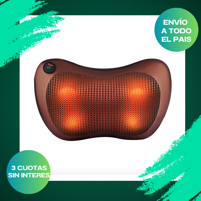 Almohada Masajeador Cuello Cervical 12v 220v Auto Casa