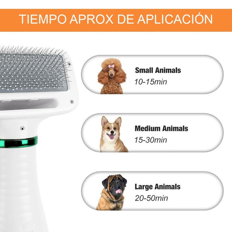 CEPILLO SECADOR QUITA PELOS PELUSAS MASCOTAS 2 EN 1 MASAJES