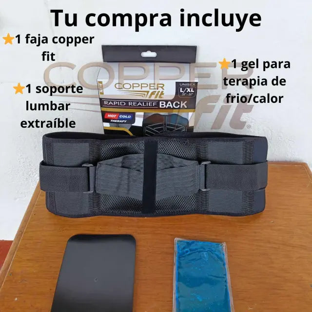 Cinturon Faja Lumbar COPPER FIT🔥La Faja